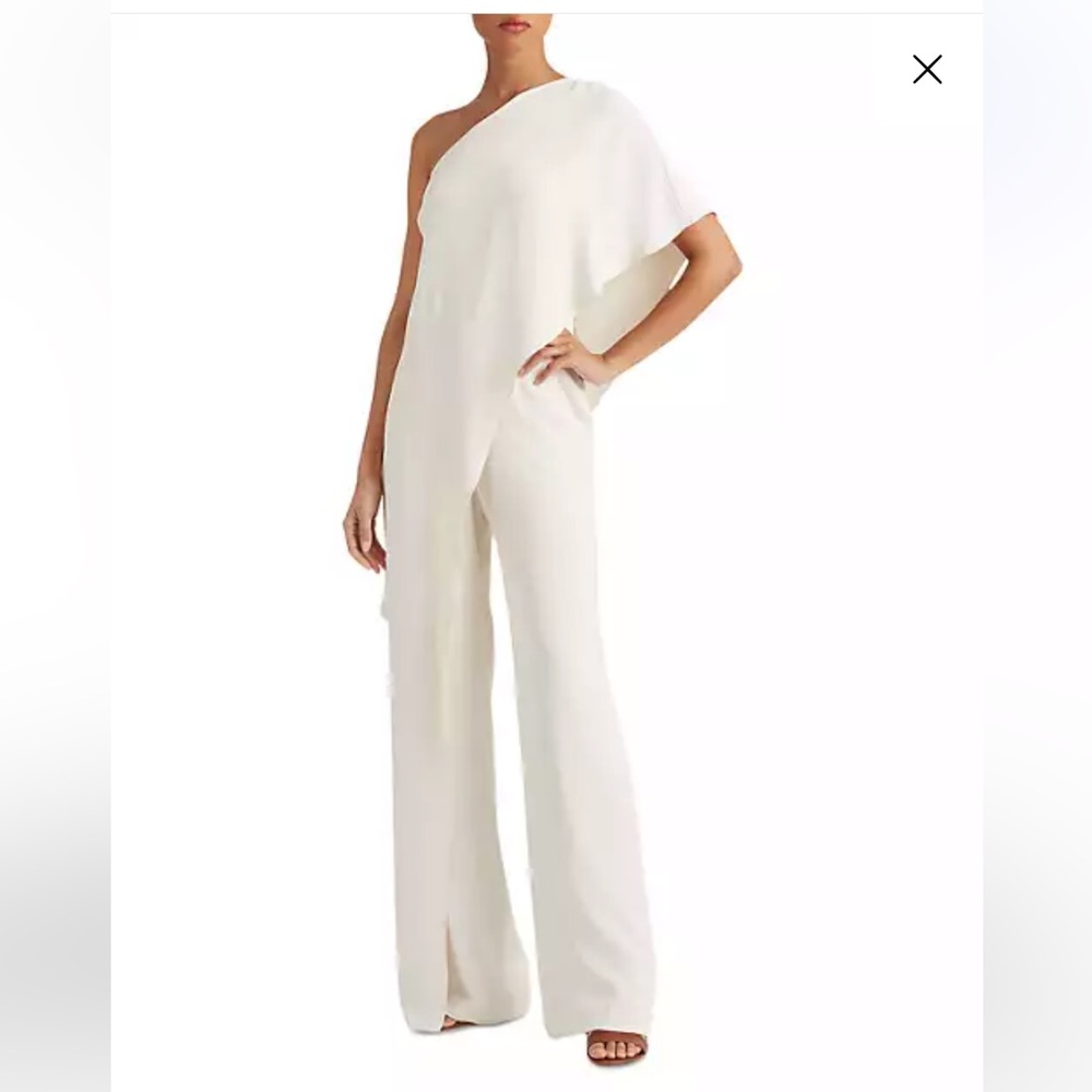 Lauren Ralph Lauren Ivory Jersey  Jumpsuit Size 6 one shoulder